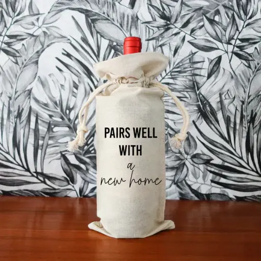 Geschenkverpakking fles - Pairs well with a new home