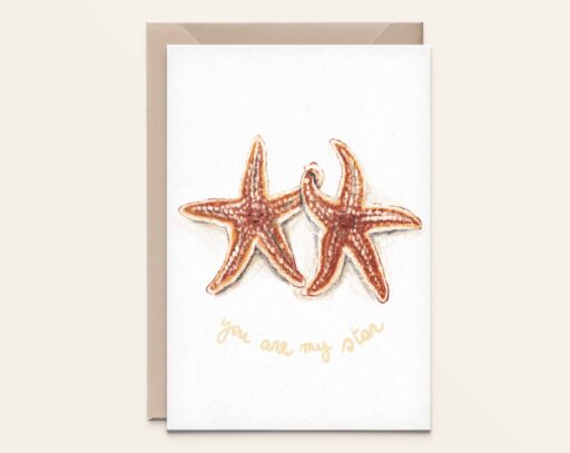 Wenskaart Zeester - vriendschap