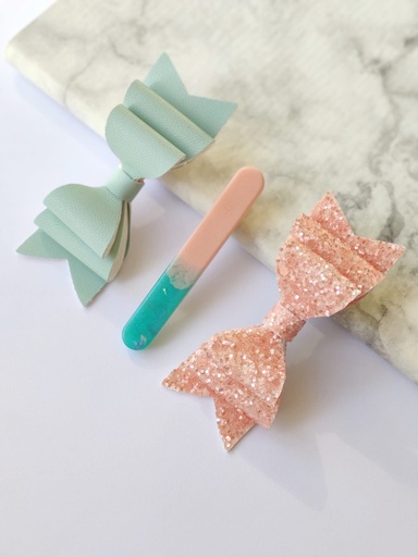 CORAL - Set of 3 hair clips