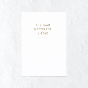 Elk jaar hetzelfde liedje