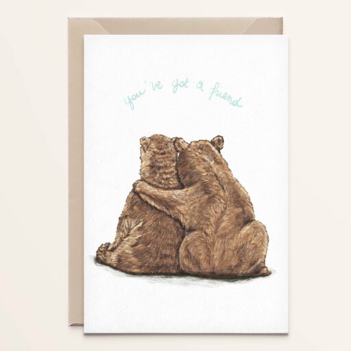 Wenskaart Beer - vriendschap