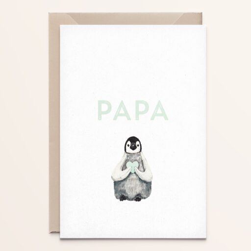 Wenskaart Pinguin papa - vaderdag