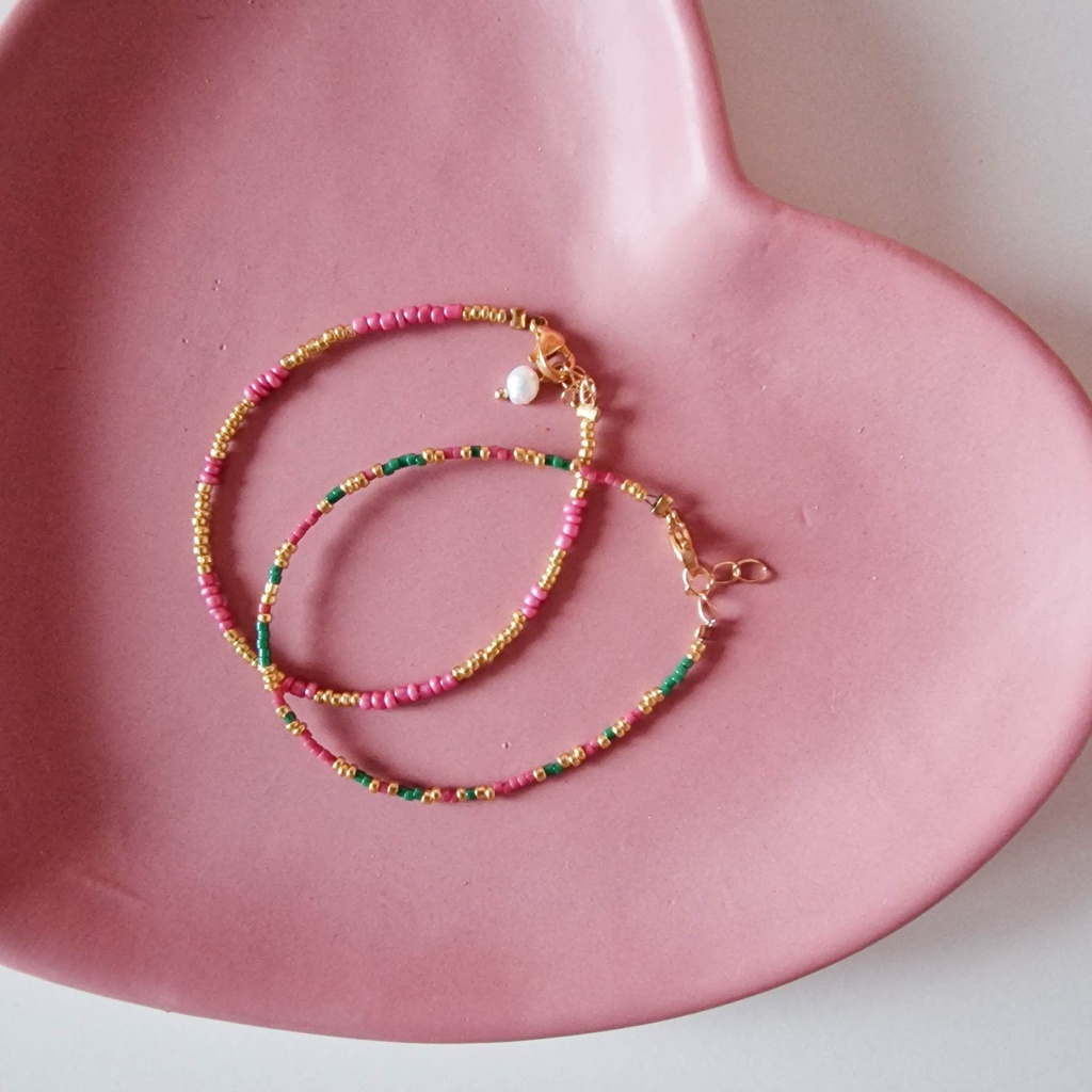 Bracelet Set Pink & Green